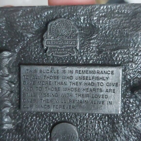 Vintage Bergamot POW-MIA You Are Not Forgotten Veterans Memorial Belt Buckle - Picture 3 of 7